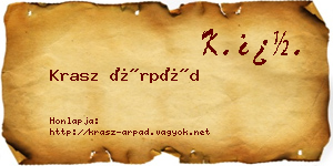 Krasz Árpád névjegykártya